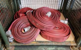 5x Angus Duraline BS 6391 2009 Type 3 31015 Layflat Fire Hoses - approx. 22.5m long, 70mm diameter