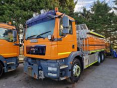 2009 (reg WM09 TVF) MAN TGM 26.330 6x4 with Schmidt Stratos 9m3 pre-wet gritter mount.