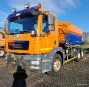 2009 (reg WM09 TUV) MAN TGM 26.330 6x4 with Schmidt Stratos 9m3 pre-wet gritter mount.