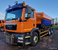 2009 (reg WM09 TUJ) MAN TGM 26.330 6x4 with Schmidt Stratos 9m3 pre-wet gritter mount.