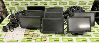 8x ESAW102M (v1) 10.2in TFT LCD monitors with cables & accessories