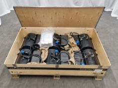 6x 400W HTI floods with 3x spare lamps - 16A plugs & hook clamps
