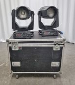 2x Clay Paky Alpha Wash TH 575 lights with flight case - L 1080 x W 870 x H 890mm