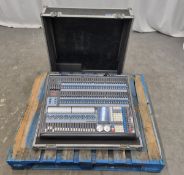 Avolites Pearl Expert Titan lighting control console with Avo key in flight case