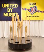 Wheat sheaf stage decoration used in the 'United by Music' performance by Mariya Yaremchuck