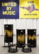 3x Drum props from Sam Ryder performance in Grand Final - on wheeled bases - Dia 370 x H 920mm