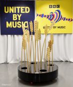 Wheat sheaf stage decoration used in the 'United by Music' performance by Mariya Yaremchuck