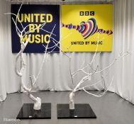 2x White trees used in the performance of 'Shum' by Go_A (2020 Ukrainian contestant)