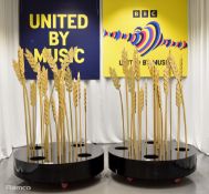 2x Wheat sheaf stage decoration used in the 'United by Music' performance by Mariya Yaremchuck