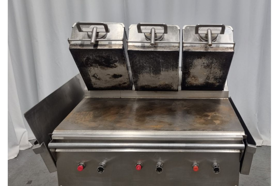 Taylor Commercial Foodservice stainless steel three zone clamshell grill - Image 4 of 11