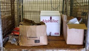 Hand sanitisers, ear plugs, goggles and disposable hooded coveralls