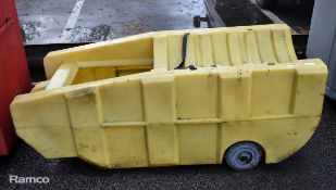 Yellow portable oil barrel bund storage - L 1600 x W 740 x H 650mm