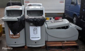 5x Plastic recycling bins