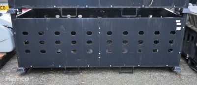 Revolve Technologies Ltd black metal stackable equipment container - W 2140 x D 1120 x H 880mm