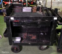 Black metal mobile tool trolley - L 1070 x D 625 x H 1050mm