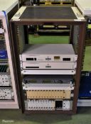 20U server rack complete with video distribution amplifiers, Avaya IP406 Office business phone