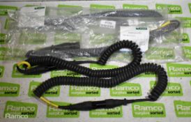 4x coiled helicopter headset extension leads