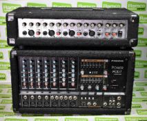 2x powered carpeted amps - Phonic Power POD7 & Meridian HA-104M - AS SPARES & REPAIRS