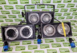 3x Pro Can 2 lite stage blinder lights