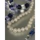 A lavender, lilac and clear alternating glass bead necklace, ( L x 14 cm) and matching bracelet, a - Image 6 of 6