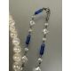 A lavender, lilac and clear alternating glass bead necklace, ( L x 14 cm) and matching bracelet, a - Image 3 of 6