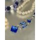A lavender, lilac and clear alternating glass bead necklace, ( L x 14 cm) and matching bracelet, a - Image 2 of 6