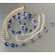 A lavender, lilac and clear alternating glass bead necklace, ( L x 14 cm) and matching bracelet, a - Image 1 of 6