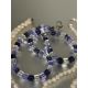 A lavender, lilac and clear alternating glass bead necklace, ( L x 14 cm) and matching bracelet, a - Image 4 of 6