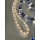 A lavender, lilac and clear alternating glass bead necklace, ( L x 14 cm) and matching bracelet, a - Image 5 of 6