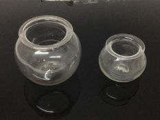 Two early 19th century glass leech jars, mercifully lacking contents