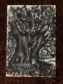 *Colin Moss (1914-2005) mixed media, a haunted twilit wood, unsigned, 56cm x 38cm