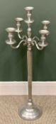 FLOORSTANDING CANDELABRA - in white metal, 103cms H, 45cms W, 23cms base diameter