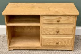 MODERN LIGHT OAK ENTERTAINMENT CUPBOARD - by Treske, 59cms H, 98cms W, 45cms D