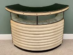 CURVED FRONT ITALIAN STYLE MID-CENTURY DRINKS BAR - 107cms H, 147cms W, 65cms D