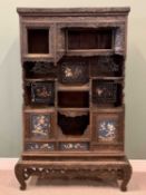 JAPANESE CARVED & INLAID DISPLAY CABINET 