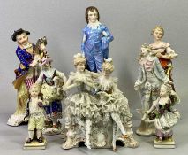 AMENDED DESCRIPTION-DRESDEN PORCELAIN FIGURES, A PAIR - 'The Grape Pickers', 10.5cms H, a pair of