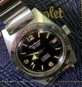 MARC NICOLET SKIN DIVER CIRCA 1960s STAINLESS STEEL DIVER'S WATCH - with directional bezel,