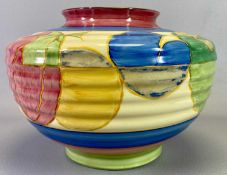 CLARICE CLIFF BIZARRE BOWL - Newport Pottery 'Pastel Melon pattern', of squat ribbed form, black