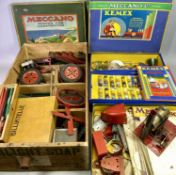 MECCANO VINTAGE SET and a Mamod type live steam stationary engine, a Mark Hess HJL tin plate inertia