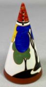 CLARICE CLIFF 'BIZARRE' - a Bradex Centenary Limited Edition conical form sugar sifter, Autumn