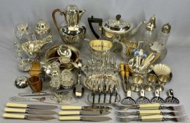 EPNS & OTHER PLATED WARE - a good mixed quantity to include a matched three piece tea service, three