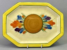 CLARICE CLIFF 'BIZARRE' NEWPORT POTTERY - Crocus - octagonal serving plate with yellow and green