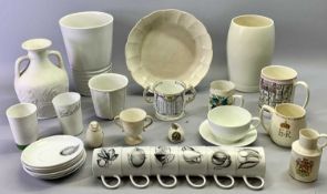 MIXED CERAMICS - Keith Murray for Wedgwood Moonstone bowl, 26.5cms diameter, a Pearsons stoneware