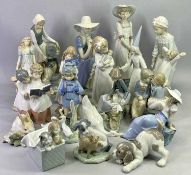 LLADRO, NAO & OTHER SPANISH PORCELAIN - a selection of 20 figures, the tallest 34cms H