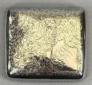 SILVER CIGARETTE CASE - Birmingham 1913, Makers Incuse mark for George Lingard, having a foliate