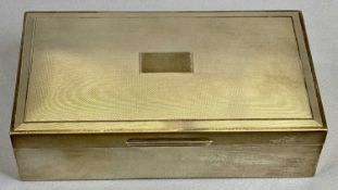 SILVER CIGARETTE BOX - Birmingham 1966, Maker Garrard & Co Ltd, engine turned decoration to the