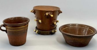 BUCKLEY WARE PLANTER - 19th Century, of circular tapered form with branch sides and with dished