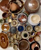 STONEWARE & OTHER CERAMICS, two Ewenny Clay Pit tankards, incised decoration Cwrw, 13cms H, a Ewenny