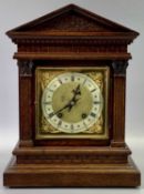 GERMAN OAK CASED MANTEL CLOCK - Late 19th/Early 20th Century by Winterhalder & Hoffmeier, the