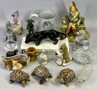 PANTHERELLA FINE ENGLISH SOCKS - pottery advertising figure modelled as a crouching black panther